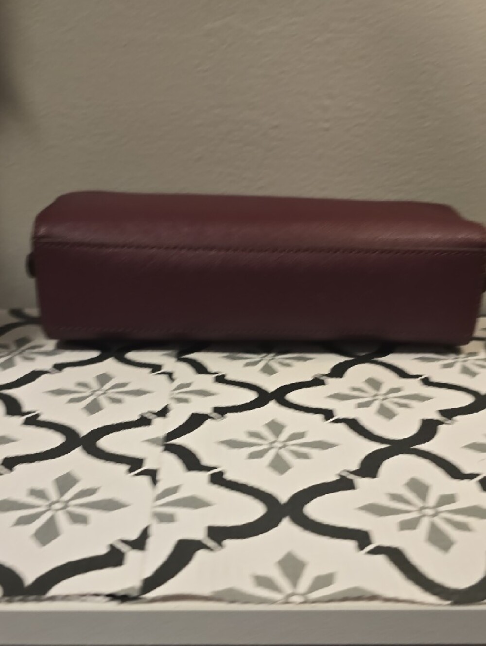 Michael Kors Deep Plum Saffiano Zip Pouch with Gold Logo - Picture 5 of 9